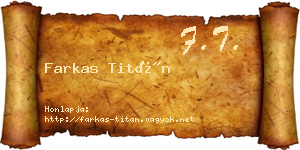 Farkas Titán névjegykártya